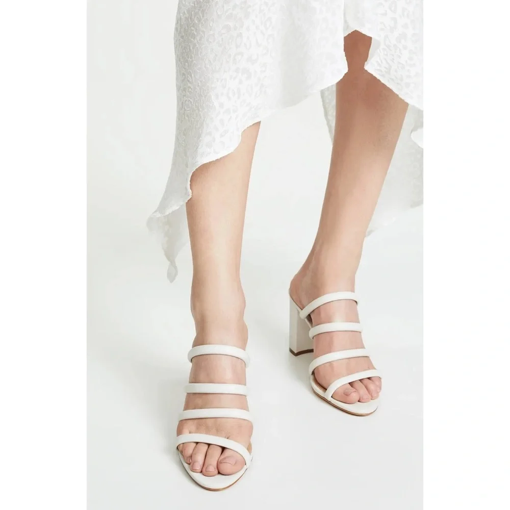 SCHUTZ Felisa Heel Pearl Strappy Block Heels Size 7
